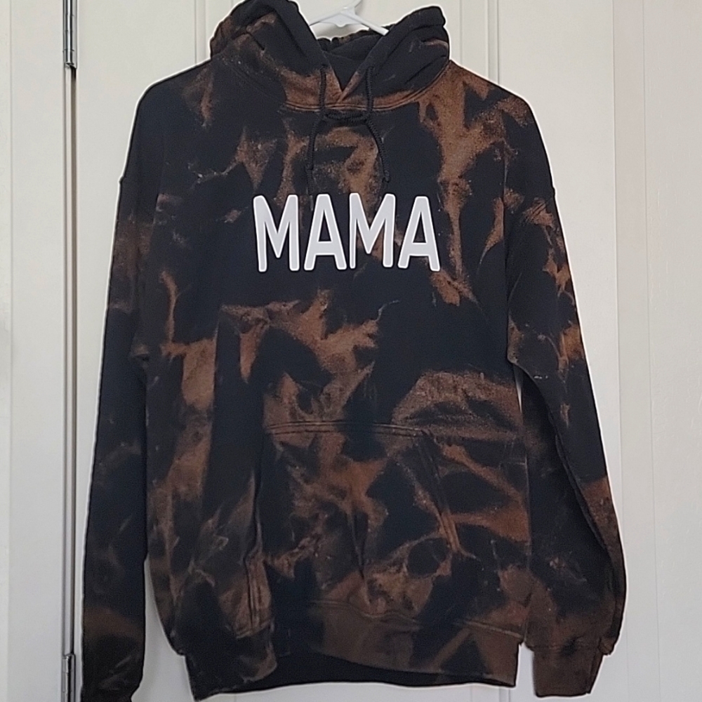 MAMA Acid Wash Hooded Sweatshirt Size Medium